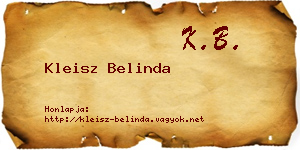 Kleisz Belinda névjegykártya